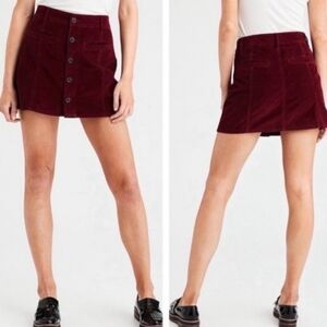 American Eagle Corduroy A Line Mini Skirt Womens 2 Preppy Academia